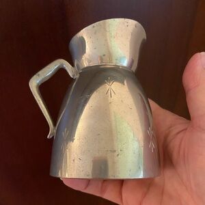 Norway Pewter Creamer Norwegian by Broderie Mylius  Vintage Rare Atomic Pattern